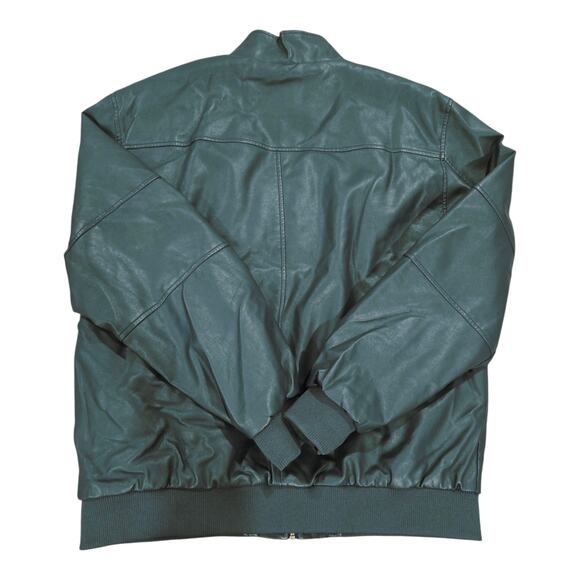 NWT Wenven Men's Polyurethane Blue Bomber Full Zip Jacket Sz 2XL Faux Fur Lined - Picture 3 of 10